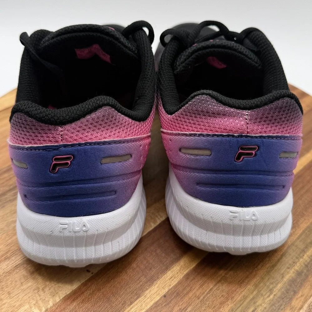 Fila Women's Size 6 1/2 Running Sneakers Black Pink Purple Gradient 0633